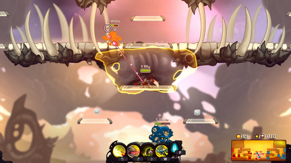 Sneaking up on unwitting enemies is extremely important in AwesomeNauts!