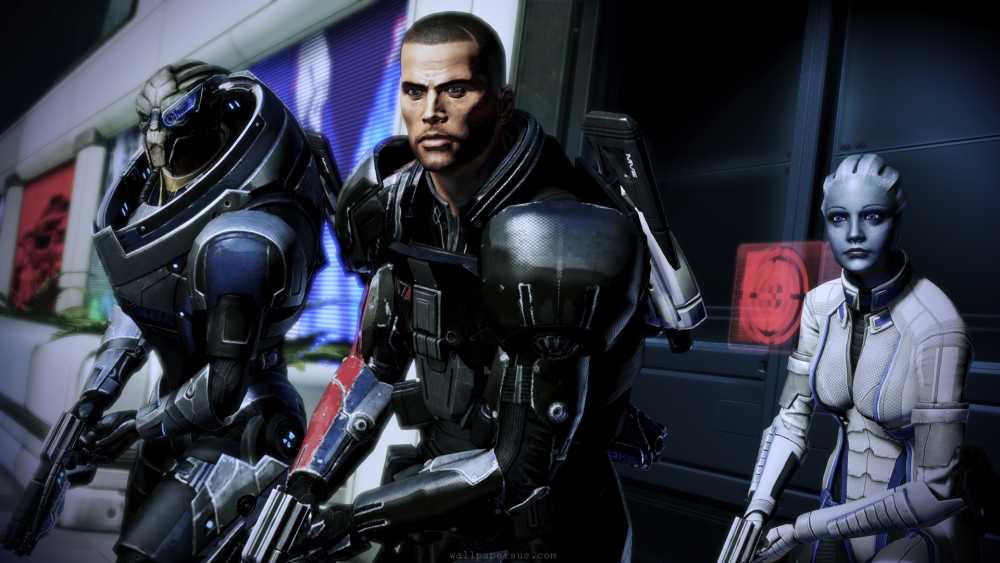 The Mass Effect 3 Dream Team: Garrus and Liara, two teammates from the first game, as Shepard's trusty sidekicks.